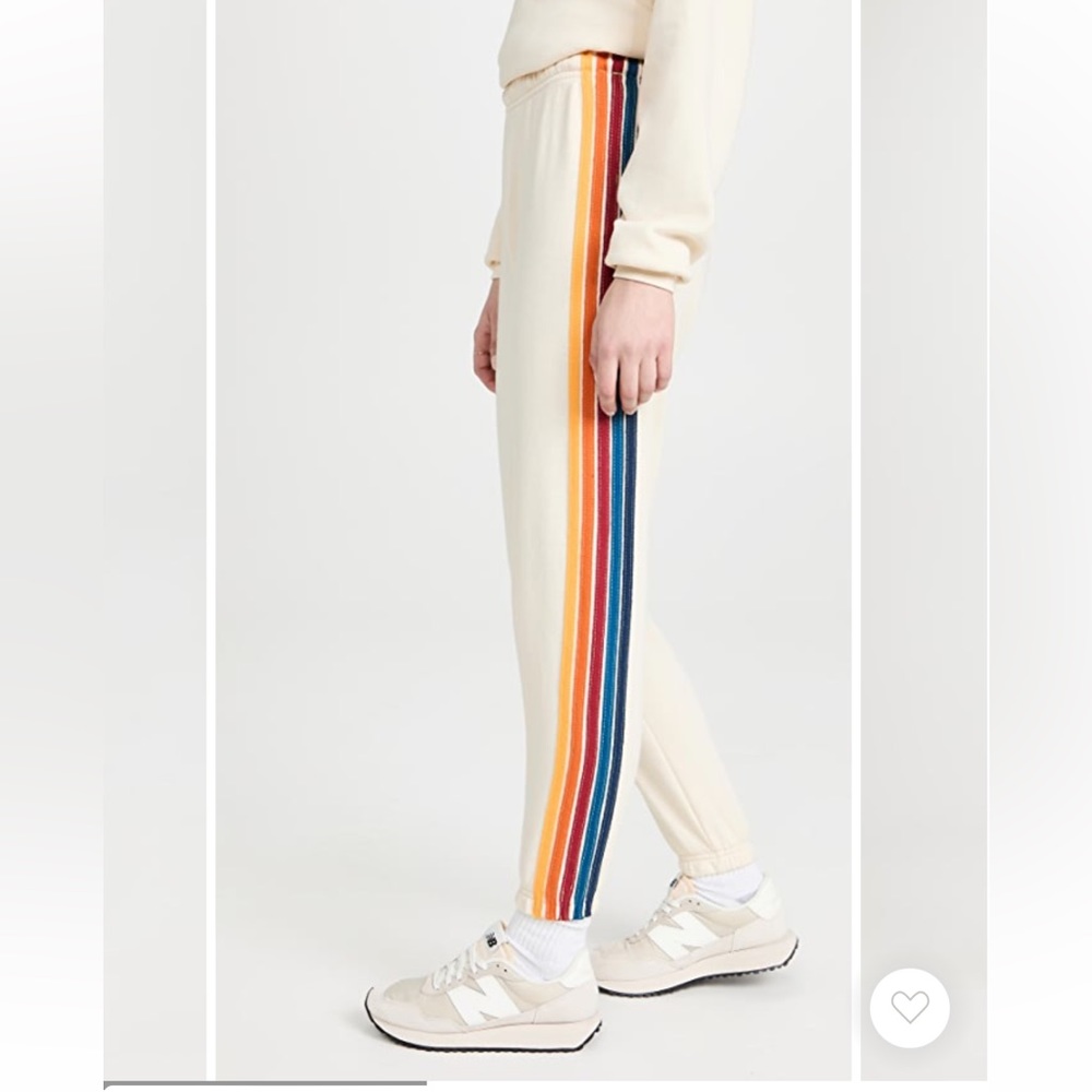 Aviator Nation Five Stripe Sweatpants in Vintage White S